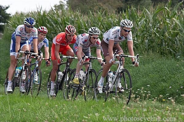 Micka&euml;l Ch&eacute;rel (Ag2r-La Mondiale) sets the pace in the break.