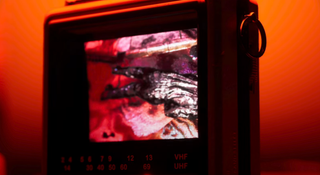 CRTV screen with gore on it