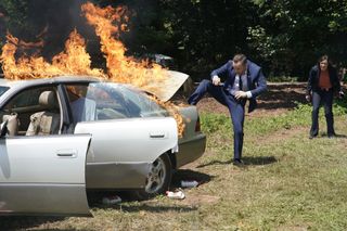 Blue Bloods Season 10 premiere burning car fire CBS