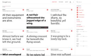 A screenshot from Google Fonts, one of the best places to download free fonts