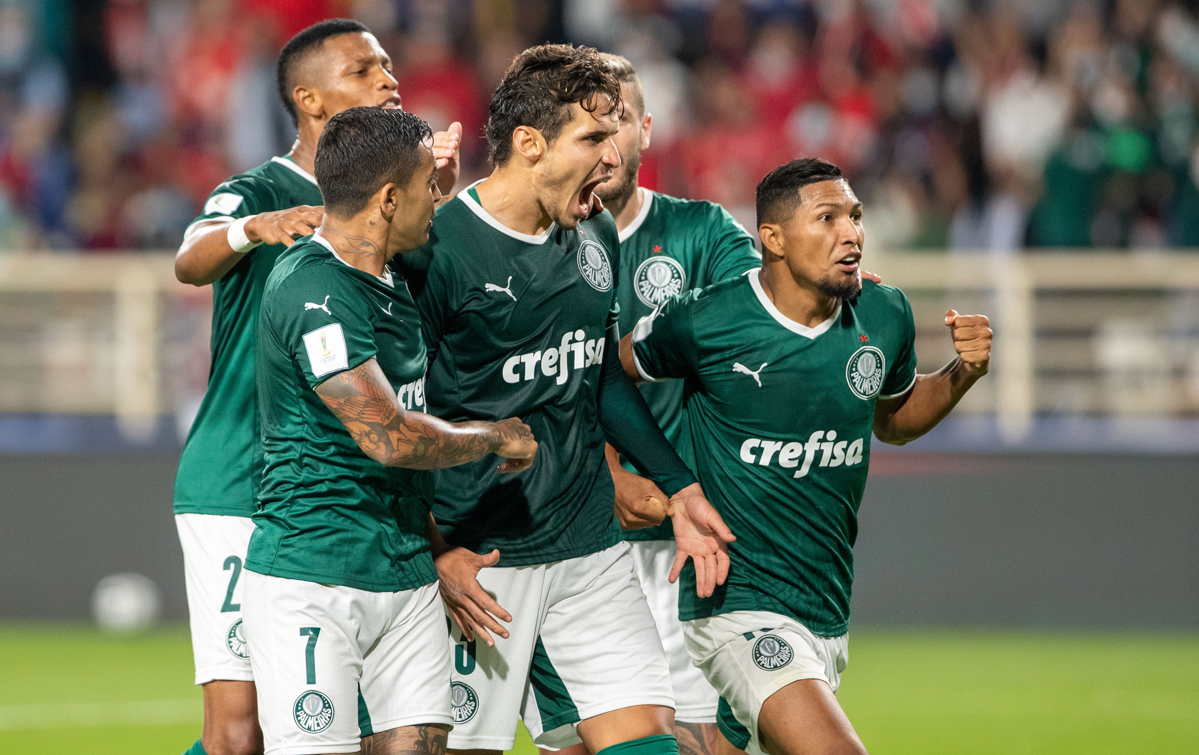 Palmeiras players celebrating a goal