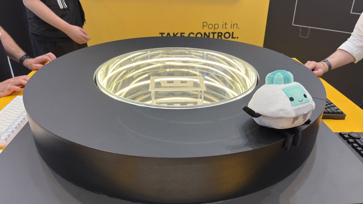 Wooting's new knob on display at its booth at Computex 2026.