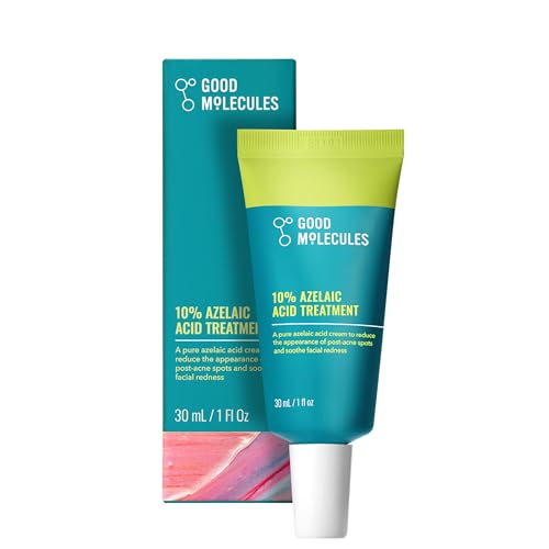 Good Molecules 10% Azelaic Acid Treatment for Face &amp;ndash; Soothing Formula for Facial Redness &amp;amp; Uneven Tone &amp;ndash; Brightens Dark Spots &amp;amp; Refines Texture &amp;ndash; Vegan &amp;amp; Fragrance-Free Skincare (30ml / 1.01 Fl Oz.)