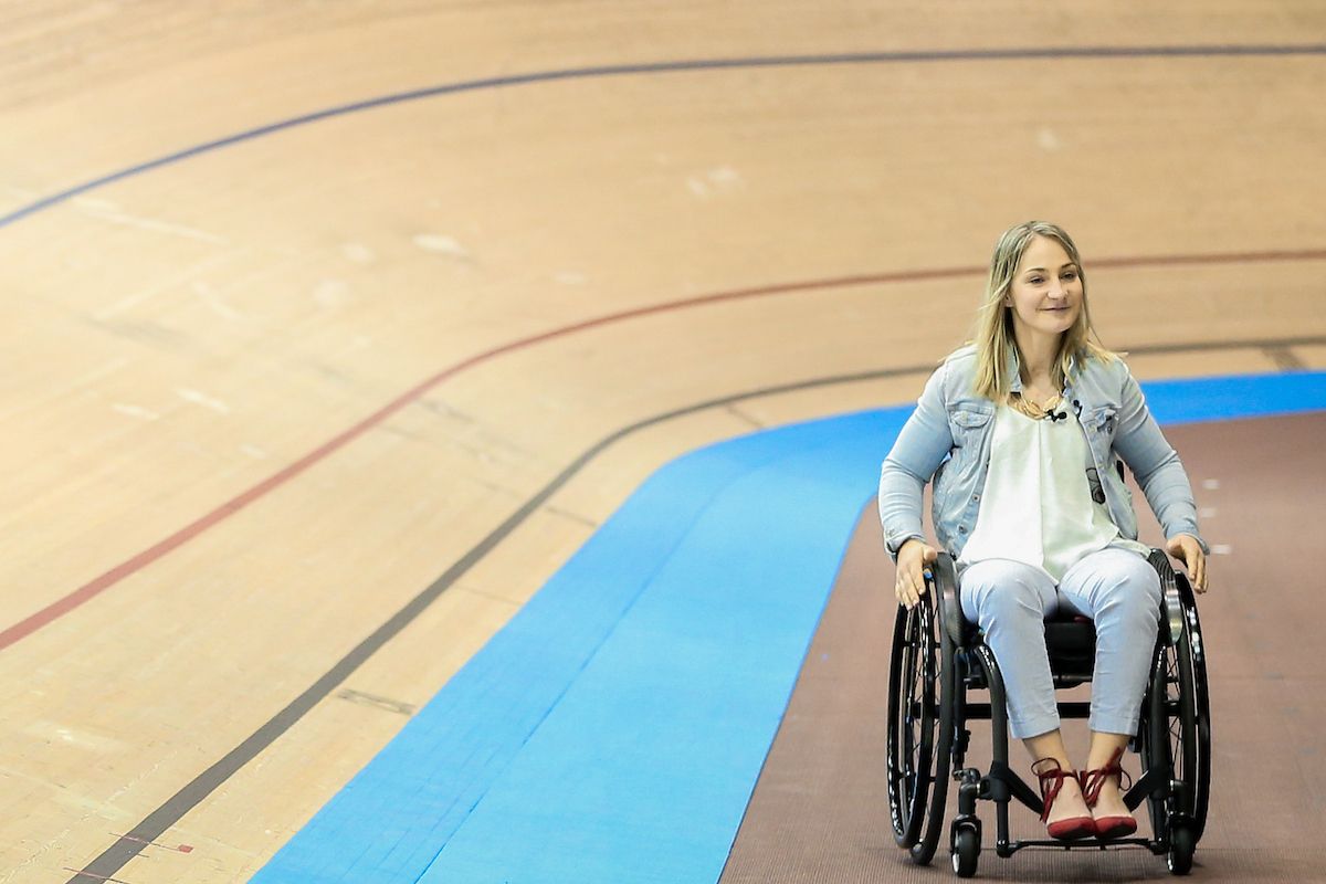 Kristina Vogel returns to the velodrome for the first time since her accident