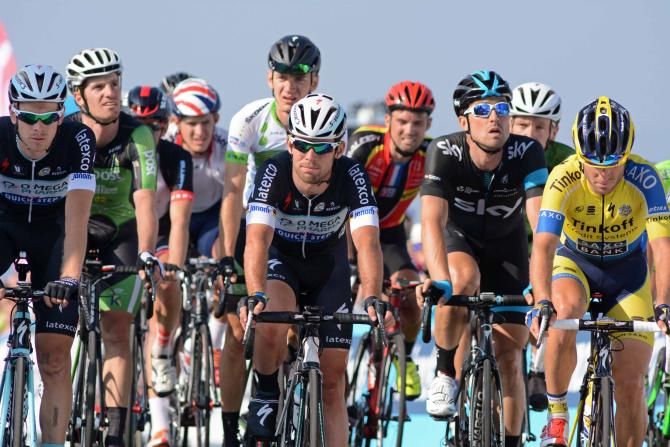 Mark Cavendish leads the grupetto home