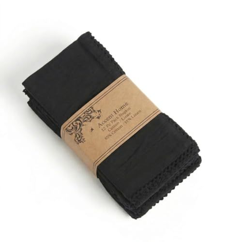 Reusable Cloth Napkins (Set of 12, Black)