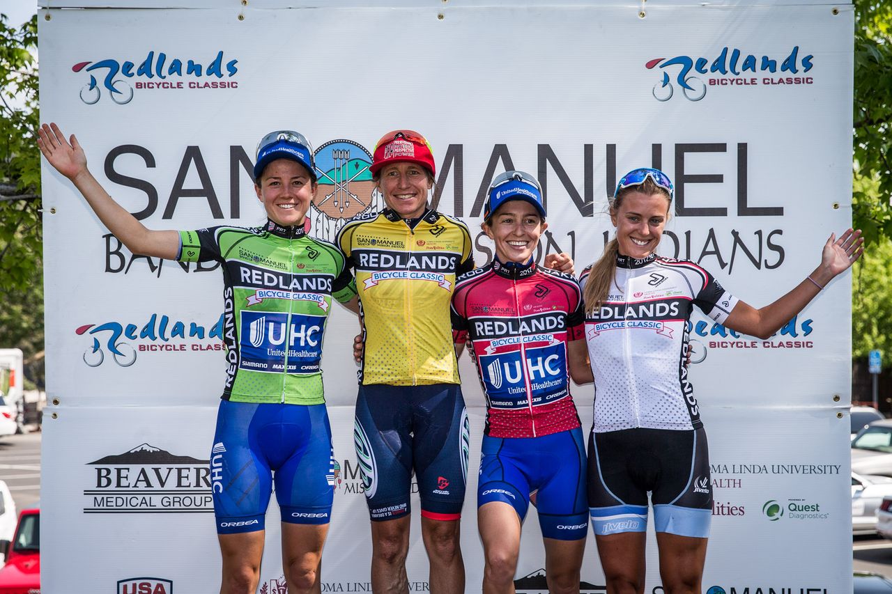 The women&rsquo;s jersey leaders after stage 2