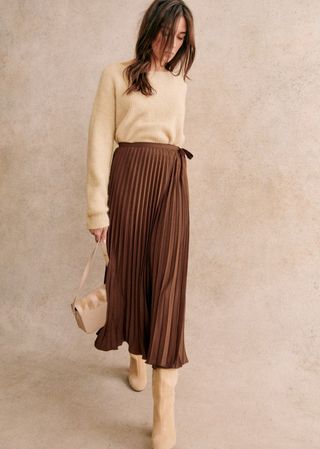 Pleated Midi Skirt