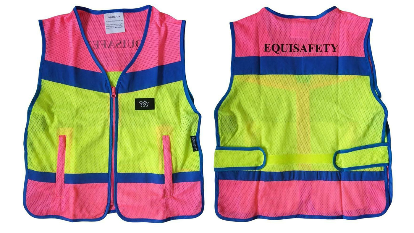 Equisafety Charlotte Dujardin multicoloured mesh hi-vis waistcoat