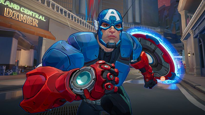 Marvel Rivals characters - Captain America running towards the camera.