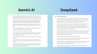 Gemini vs DeepSeek screenshot