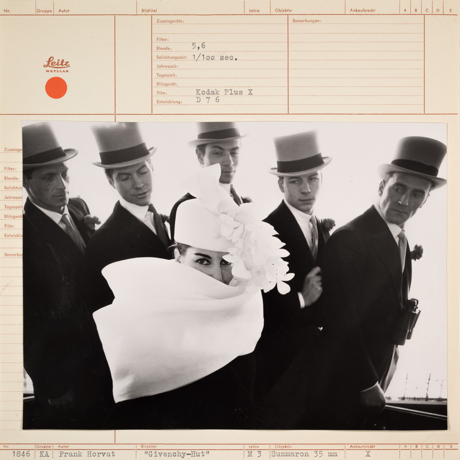 Frank Horvat, Givenchy Hat, 1958