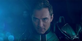 Jude Law staring intensely in Captain Marvel
