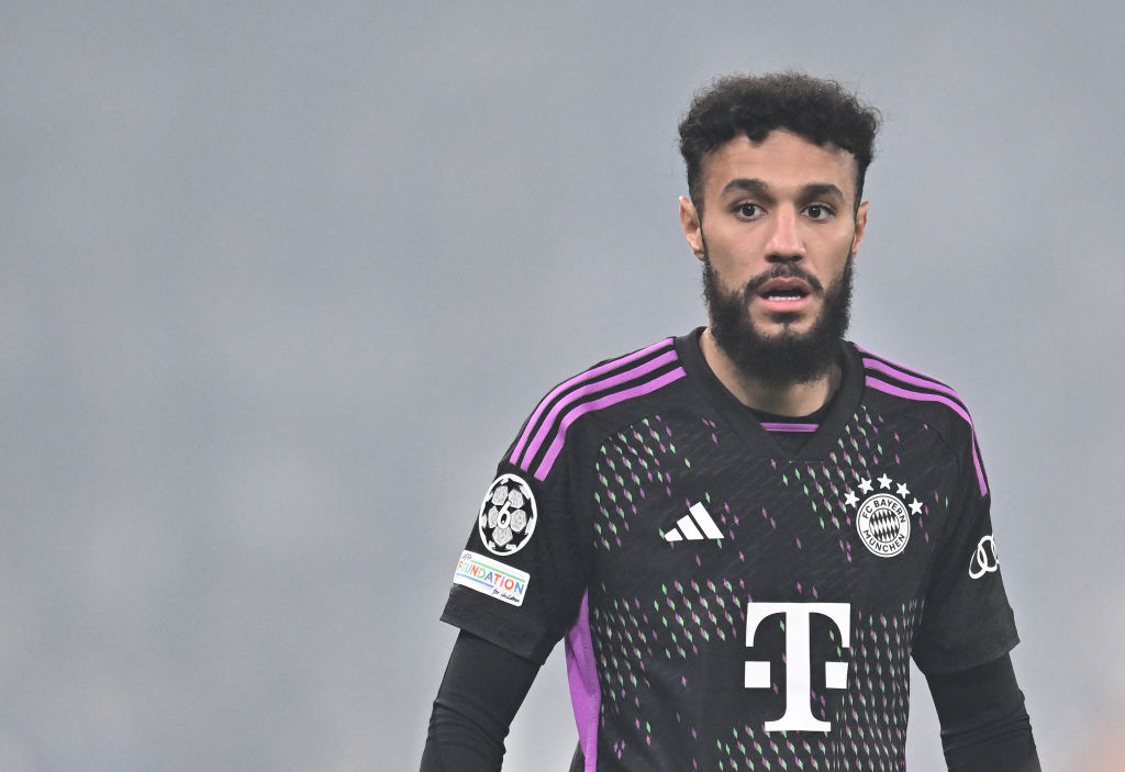 Noussair Mazraoui of Bayern Munich during the UEFA Champions League match between F.C. Copenhagen and FC Bayern Munchen at Parken Stadium on October 3, 2023 in Copenhagen, Denmark.