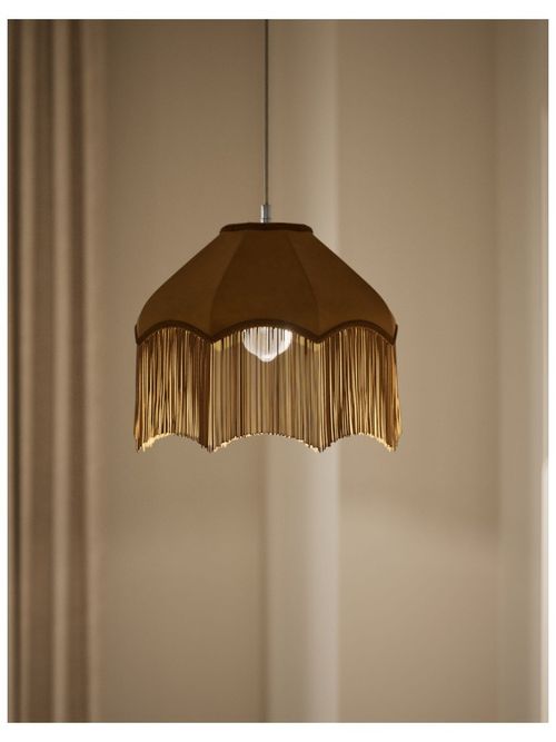 Fringed Velvet Lamp Shade