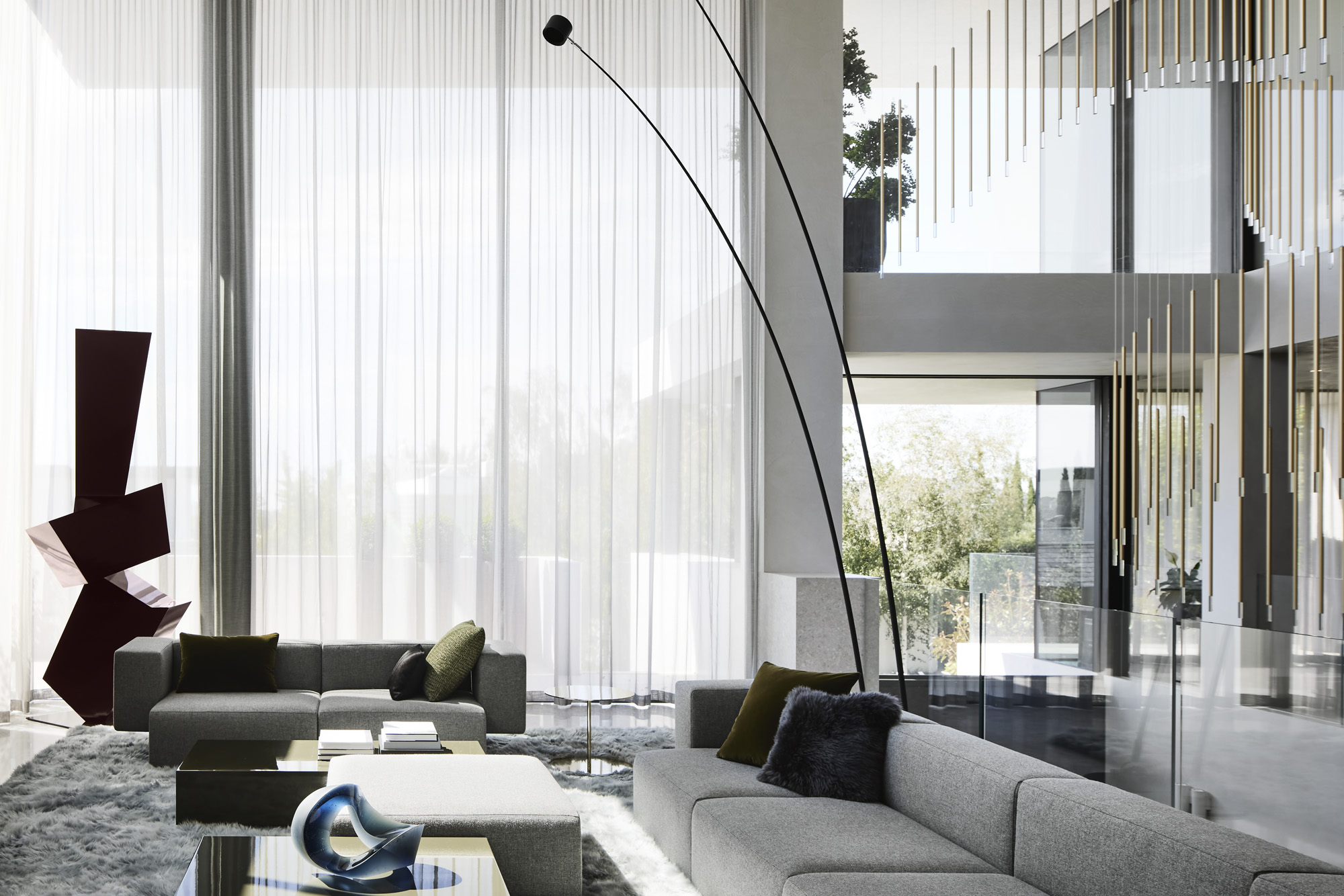 double height living space in Curatorial House in Melbourne