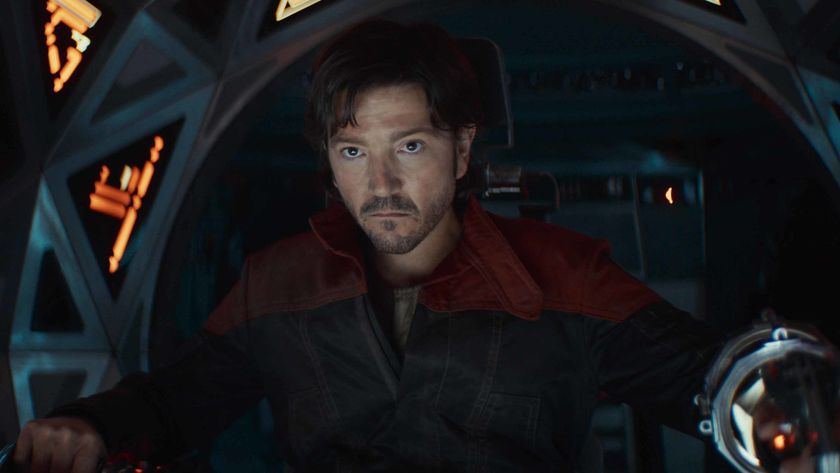 Cassian Andor (Diego Luna) pilots a ship on Andor