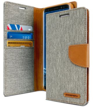 Goospery Canvas Diary Wallet Case for Galaxy S9
