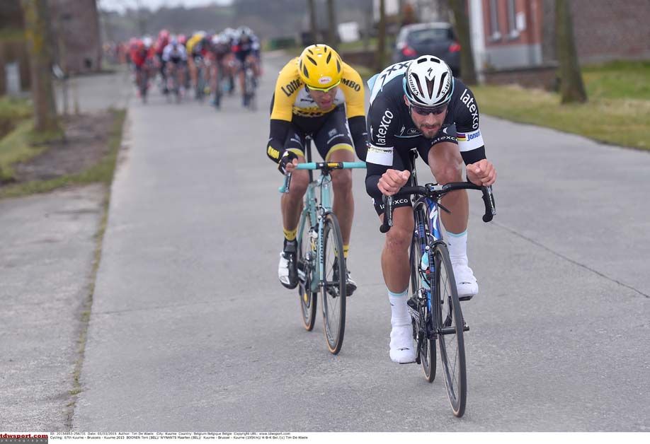 Tom Boonen and Maarten Wynants attack at Kuurne-Brussel-Kuurne