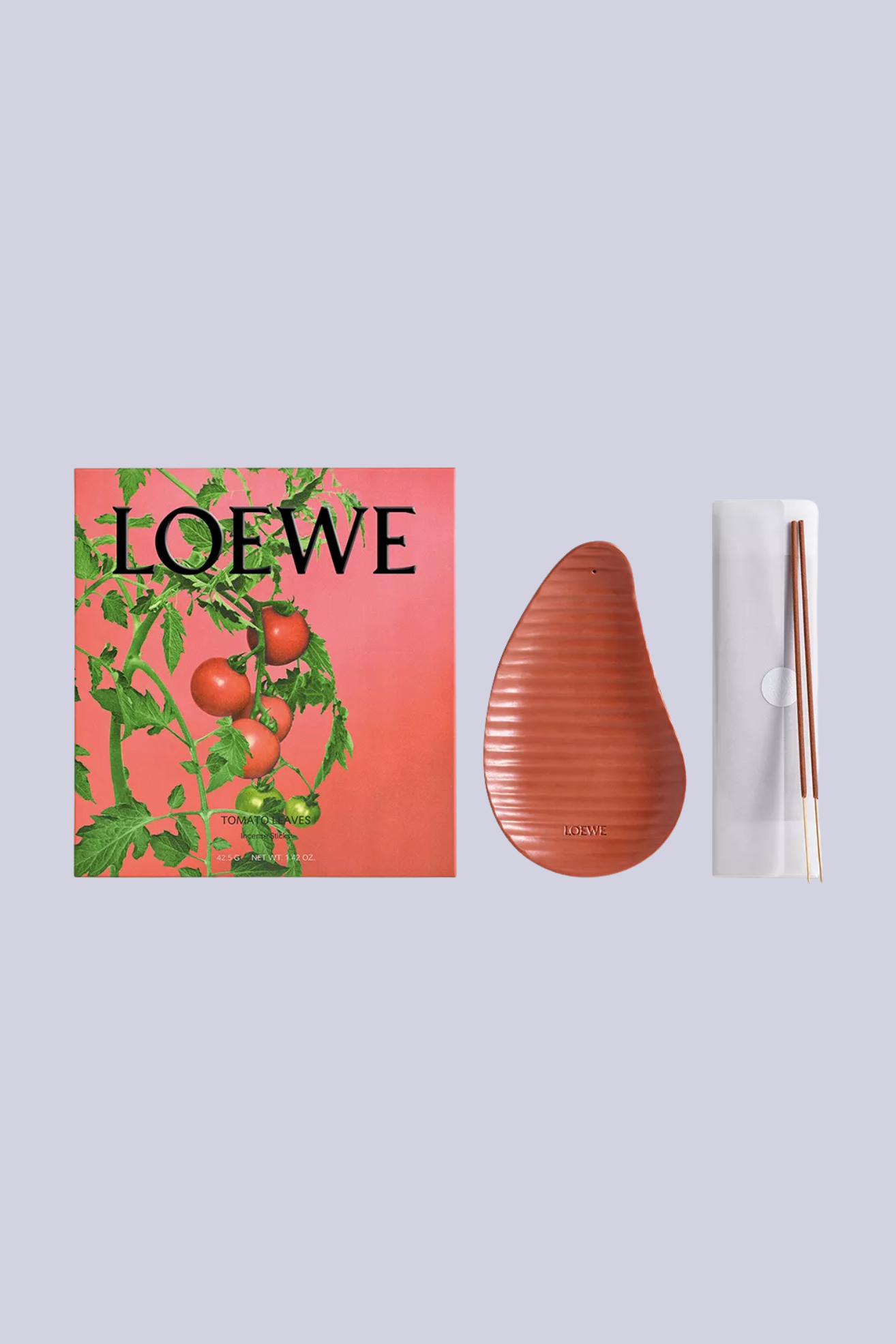 A tomato leaves incense set