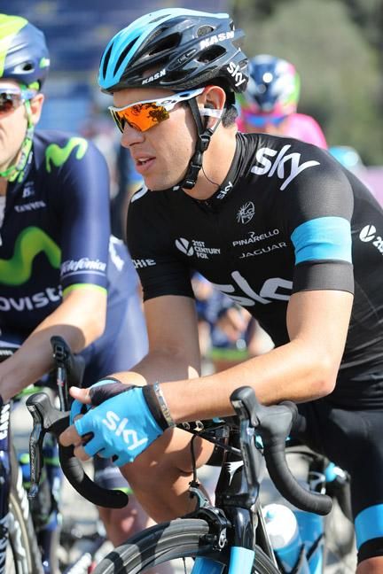 Richie Porte (Sky) awaits the start of stage 3 at Tirreno-Adriatico