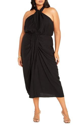 Briella Twist Neck Midi Dress