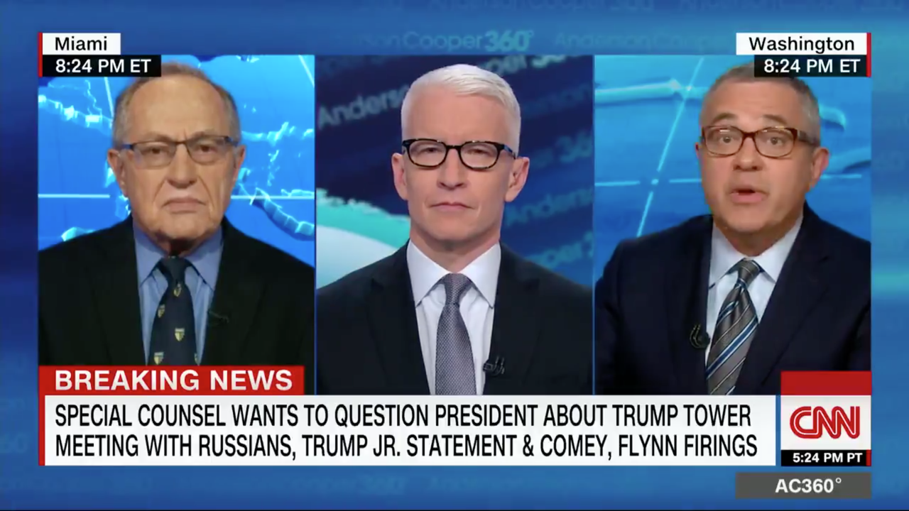 Anderson Cooper, Jeffrey Toobin, Alan Dershowitz. 