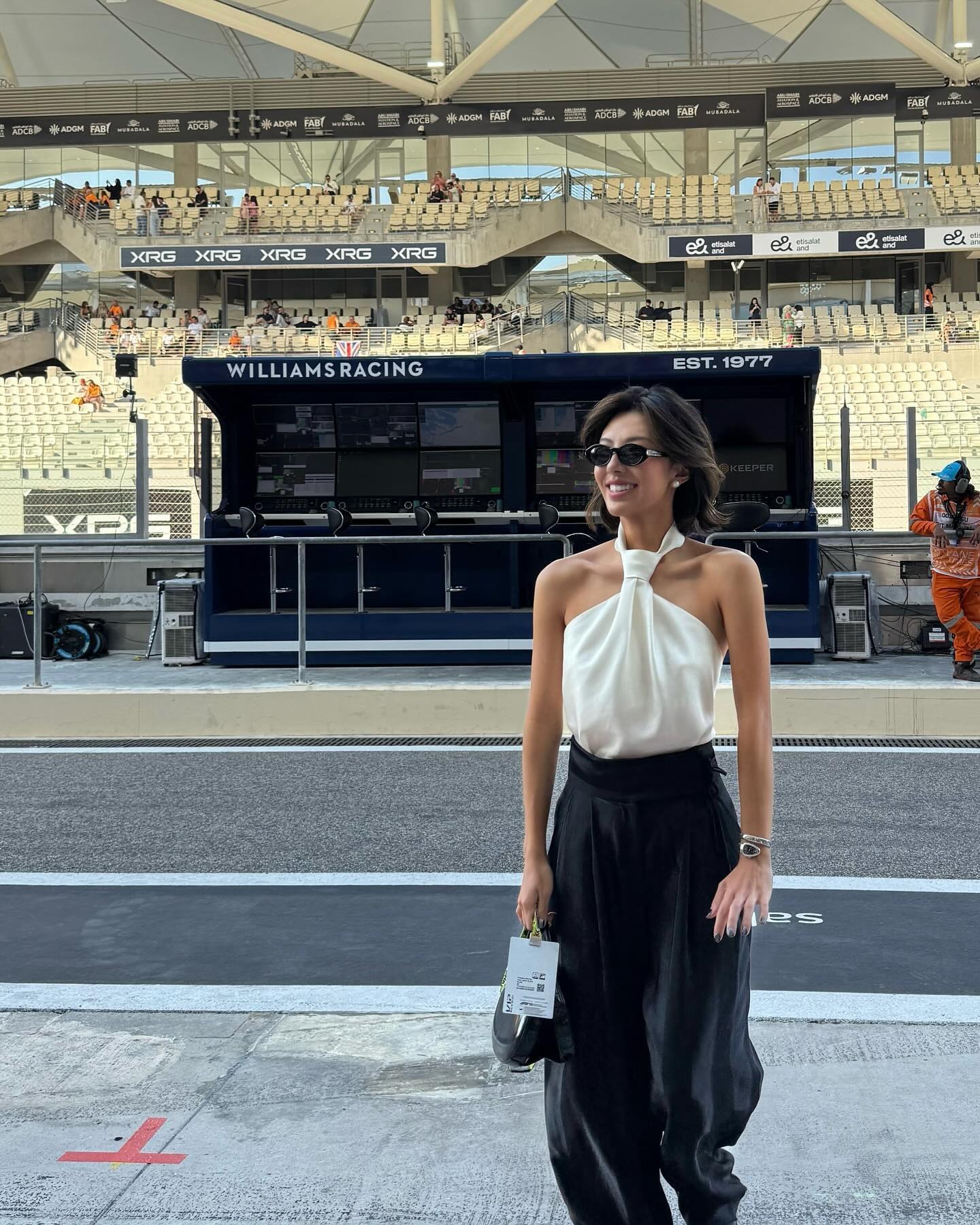 Influencer wears Formula 1 Grand Prix Outfit