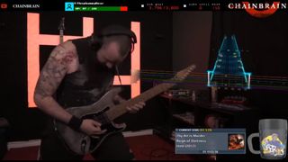 Twitch streamer Chainbrain rocks out in silence.