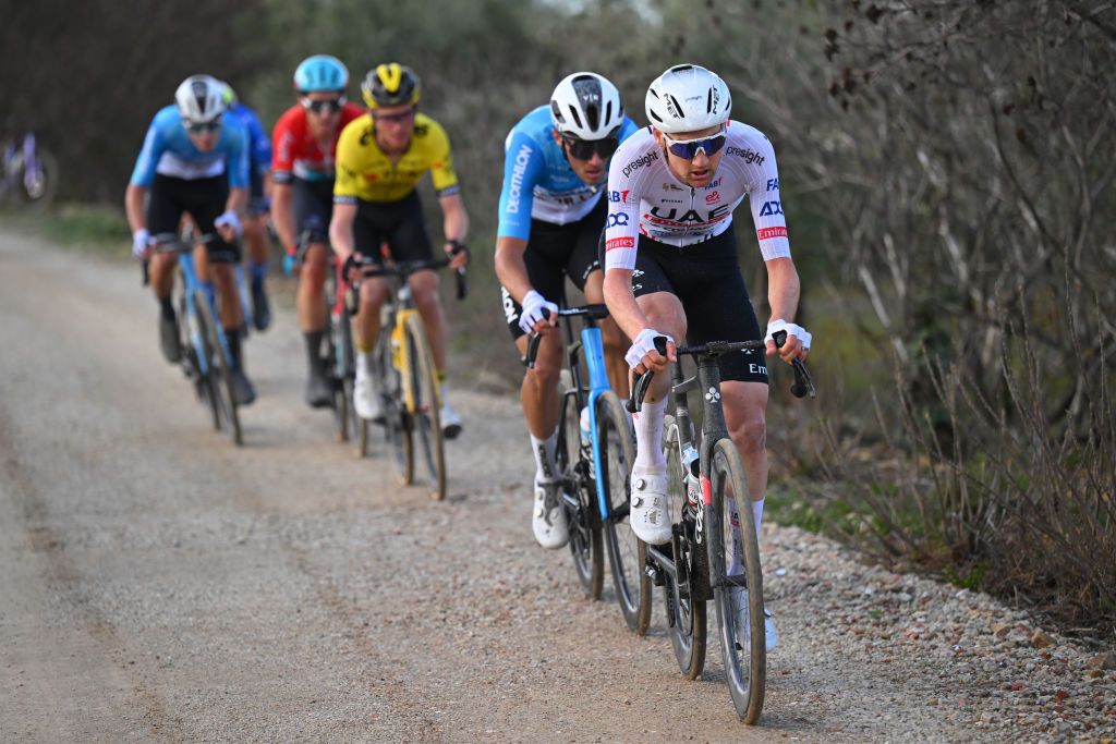 UBEDA SPAIN FEBRUARY 12 Tim Wellens of Belgium and UAE Team Emirates competes during the 3rd Clasica Jaen Paraiso Interior 2024 a 1583km one day race from Baeza to Ubeda on February 12 2024 in Ubeda Spain Photo by Tim de WaeleGetty Images