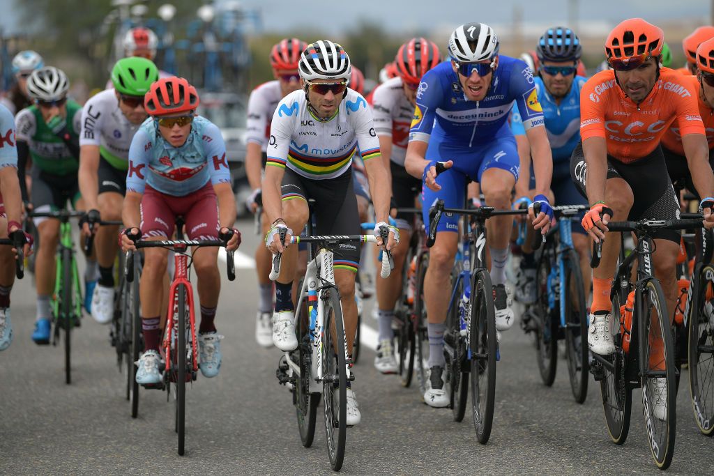 Alejandro Valverde and Tim Declercq discuss the situation after Movistar attacked Roglic mid-stage