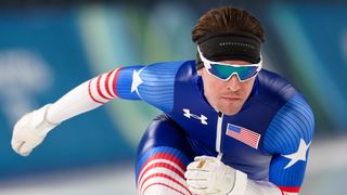 Conor McDermott-Mostomy of Team United States of America trains on day minus four of the Milano Cortina 2026 Winter Olympic games at Milano Speed Skating Stadium on February 02, 2026 in Milan, Italy.