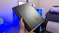 Image of the ASUS ROG Strix G16 (2025, AMD) gaming laptop.