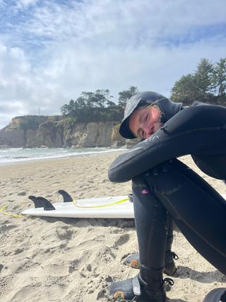 Pictures from Isobel Duxfield's surfing cycle touring trip