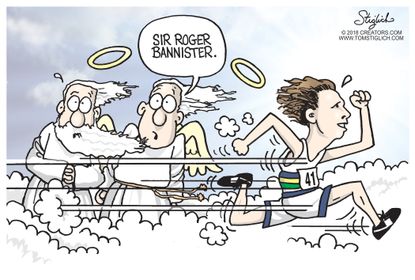 Editorial cartoon U.S. Roger Bannister death