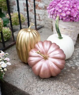 metallic painted pumpkins