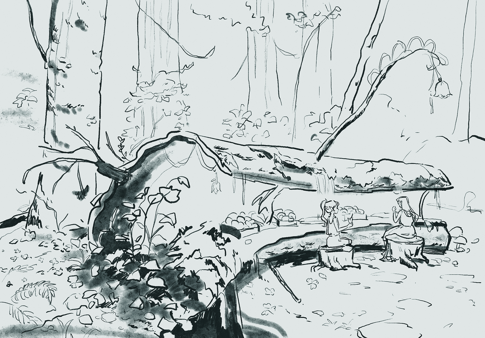 A rough sketch for environmental concept art