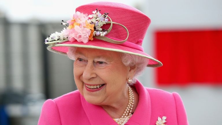 Queen Elizabeth II arrives at the Queen Elizabeth II delivery office in Windsor