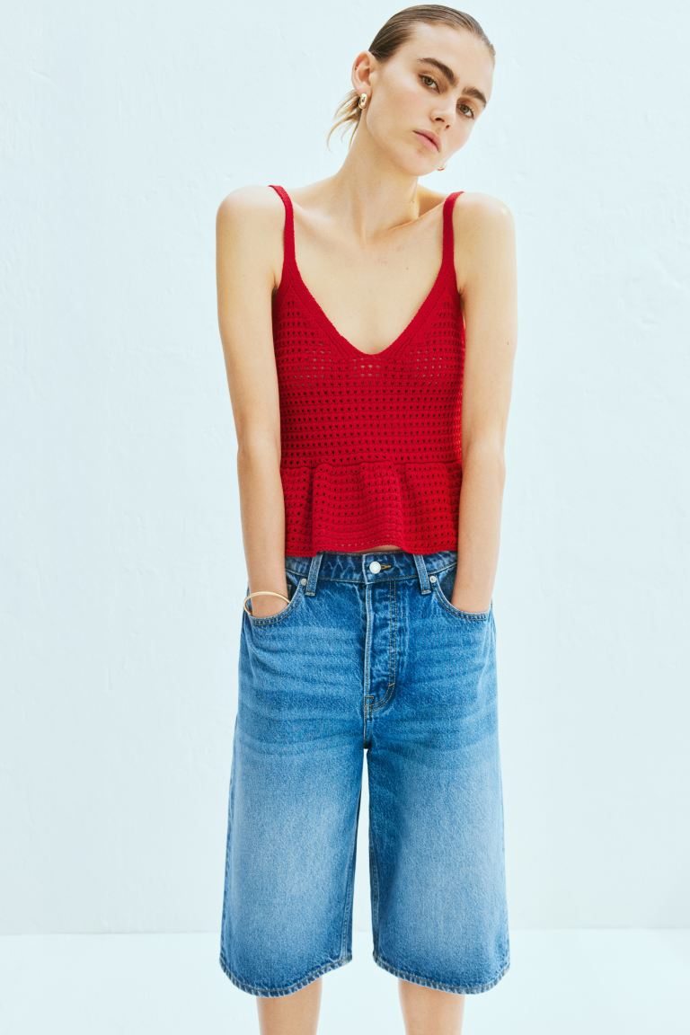 Crochet-Look Strappy Top