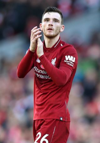 Andy Robertson played for Liverpool on Sunday