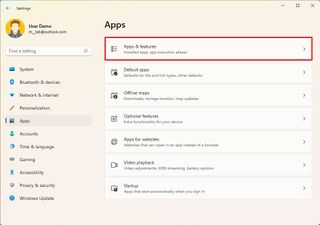 Open Apps & features