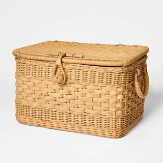 Lidded Rattan Basket