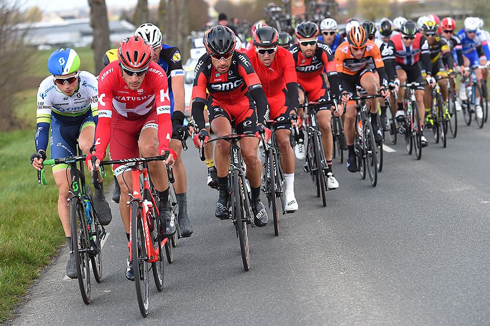 Katusha, BMC at the front of the field at Gent-Wevelgem