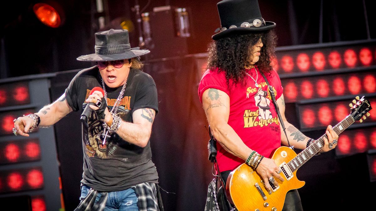 [L-R] Axl Rose and Slash of Guns N&#039; Roses