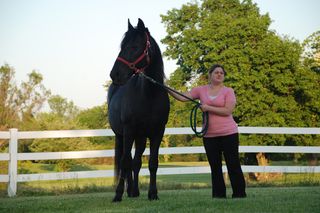 Corrin Zumwalt with Major, the Tennessee Walker who she rescued.