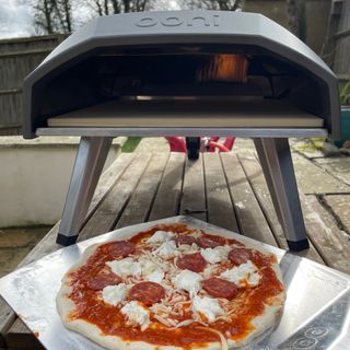 Image of Ooni Koda pizza oven during testing at home