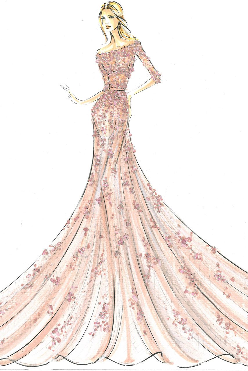 Pink evening princess dress prom with bows Vector Image