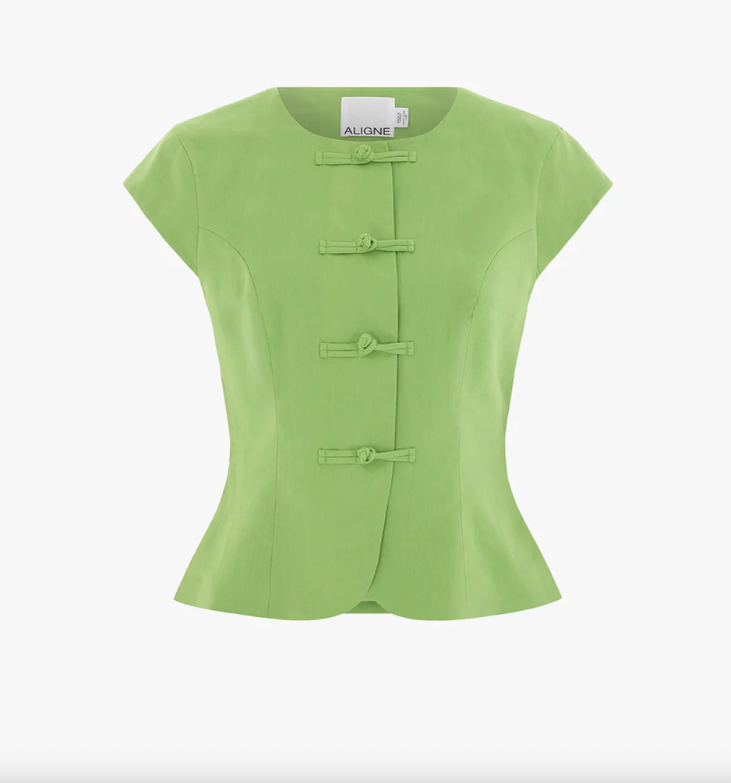 Connie Round Neck Linen Top