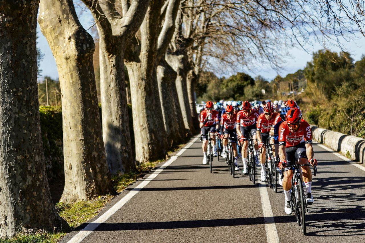 Lotto Soudal ride on the front of the Trofeo Calvi&aacute; at the Challenge Mallorca