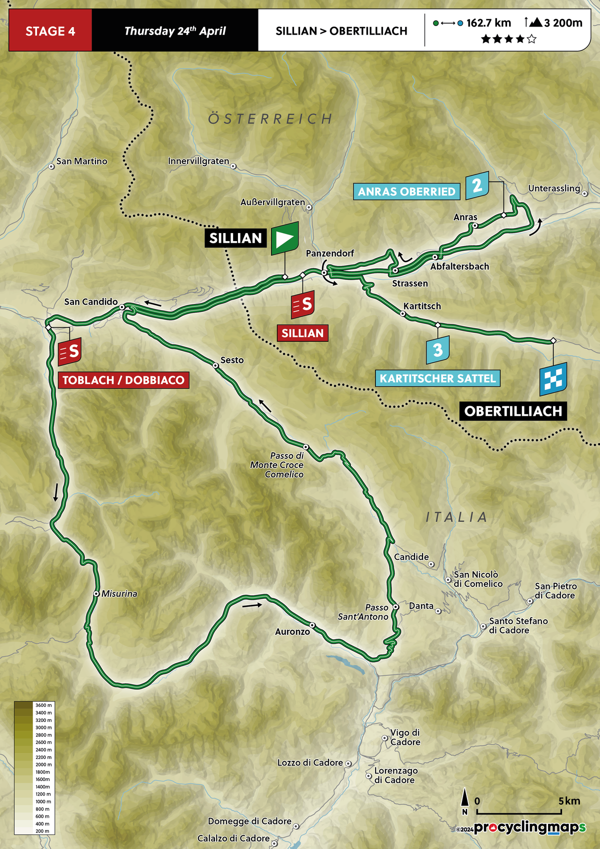 Tour of the Alps stage 4 map